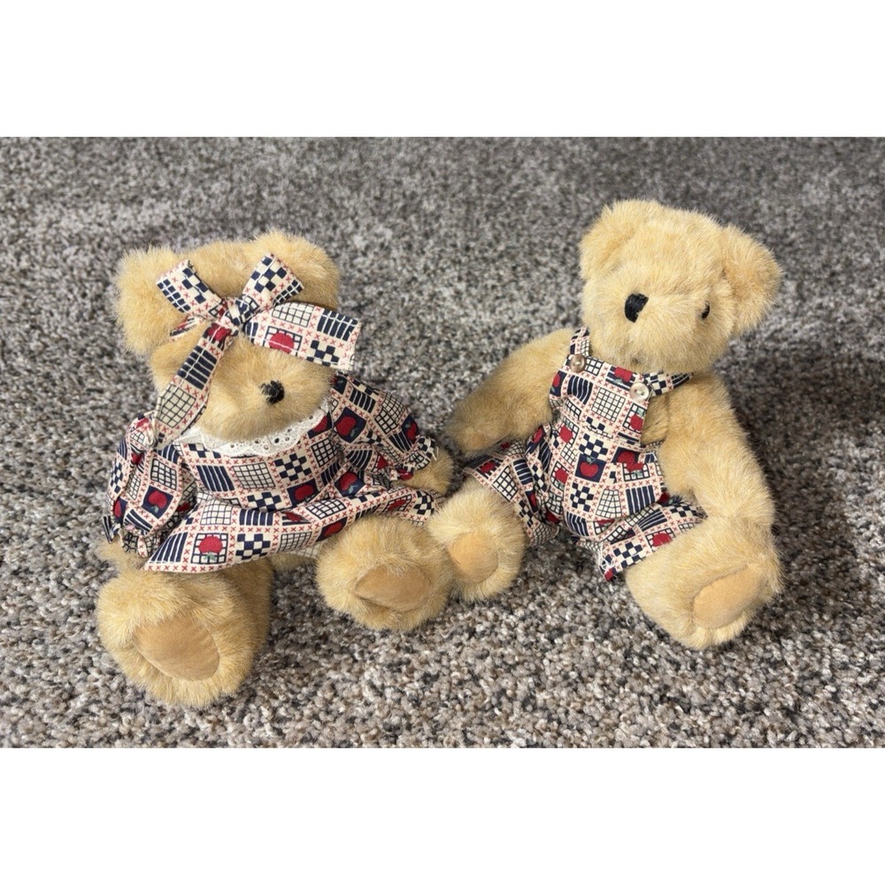 Vintage Matching Cute Mini Teddy Bears from Great American Fun Corp. 8"